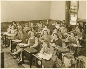 Students in a Bryn Mawr classroom, 1947