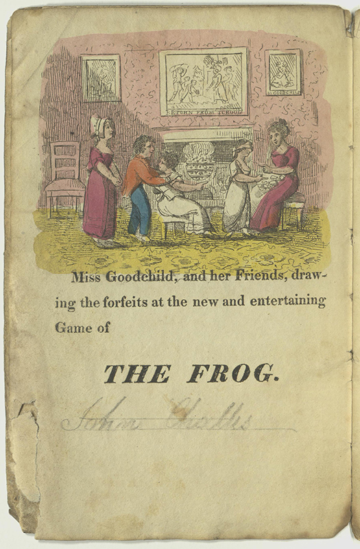 Miss Goodchild, and her friends, drawing forfeits at the the new and entertaining Game of THE FROG
