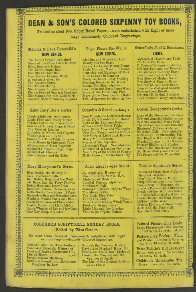 Back cover of book showing various series offered by the publisher