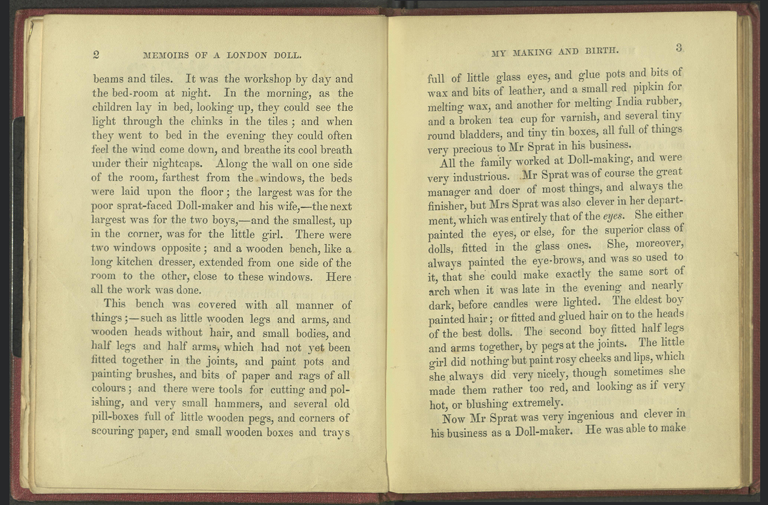 Pages 2-3, describing the work of the Sprat family