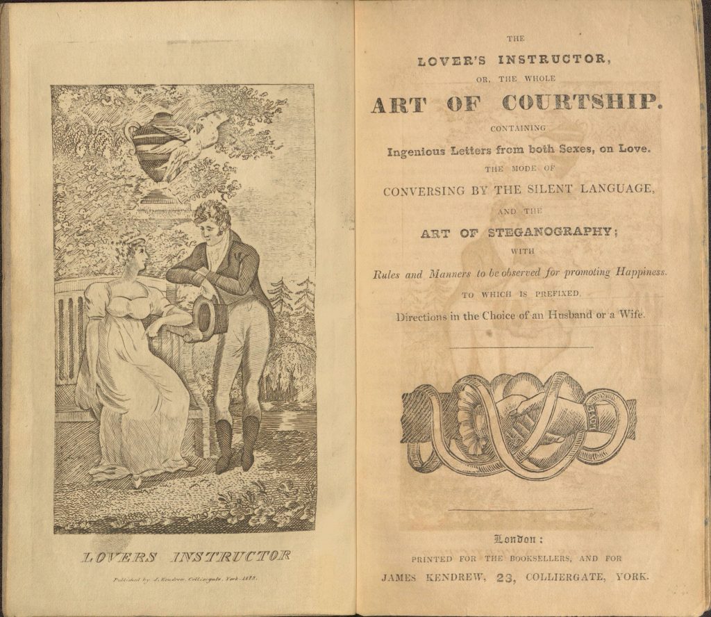 Frontispiece and title page of Lover's Instructor